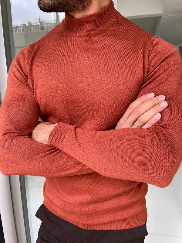 Classic Polished Slim Fit Cotton Turtleneck Sweater