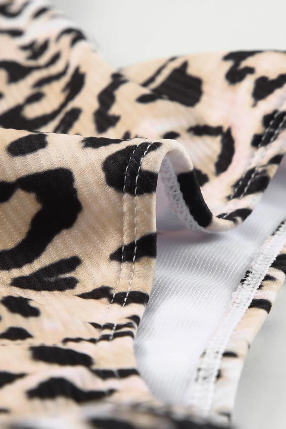 Swimwear Leopard Split V Neck One-piece Swimsuit