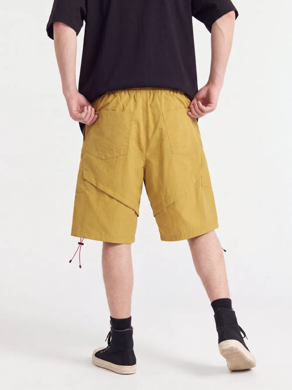 Elastic Waist Stretch Utility Casual Shorts