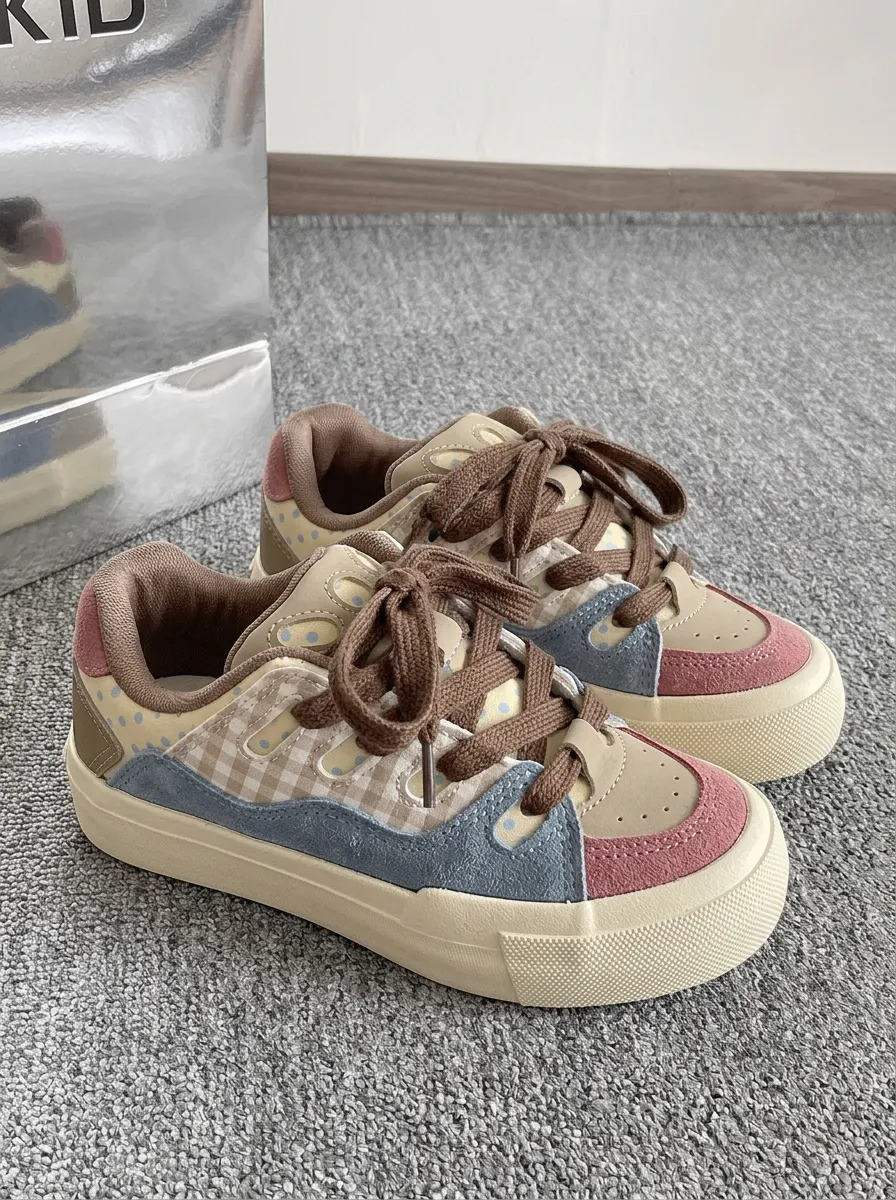 Women's Everyday Polka Dot Gingham Patchwork Skate Shoes