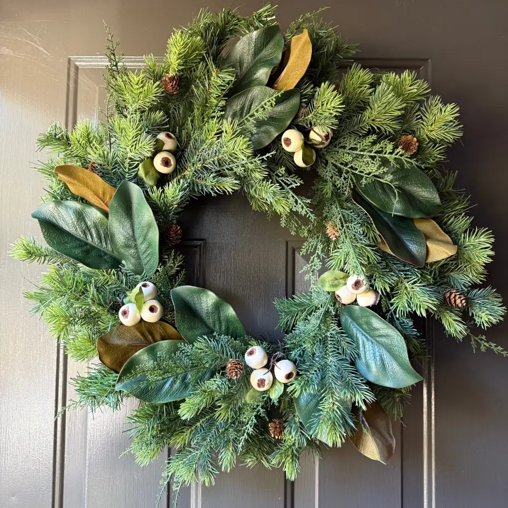 Magnolia Evergreen Farmhouse Wreath