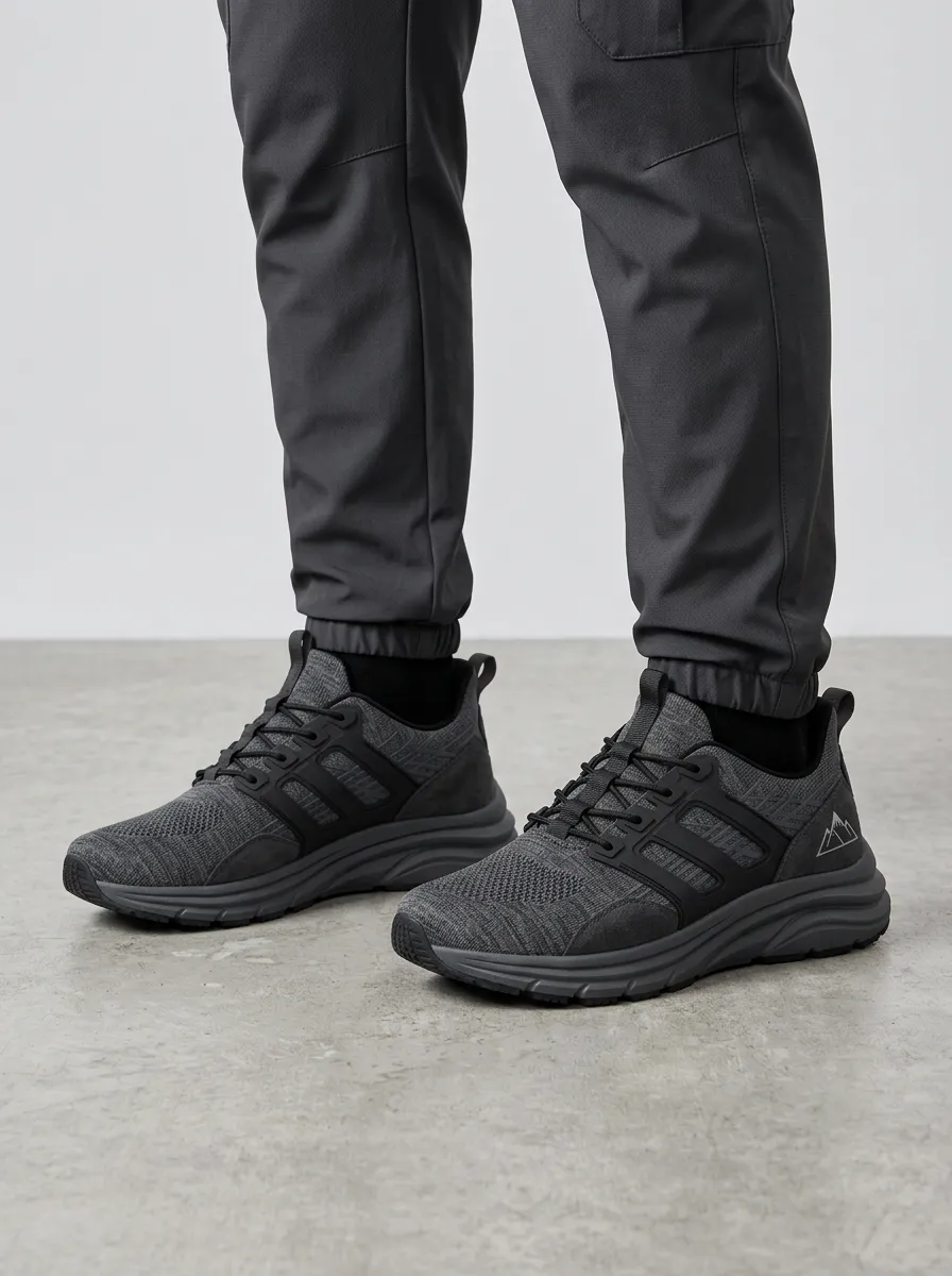 Men's Charcoal Grey Mountain Hiking Athletic Sneakers