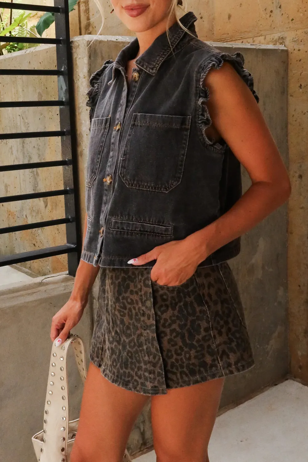 Button Up Lapel Vest