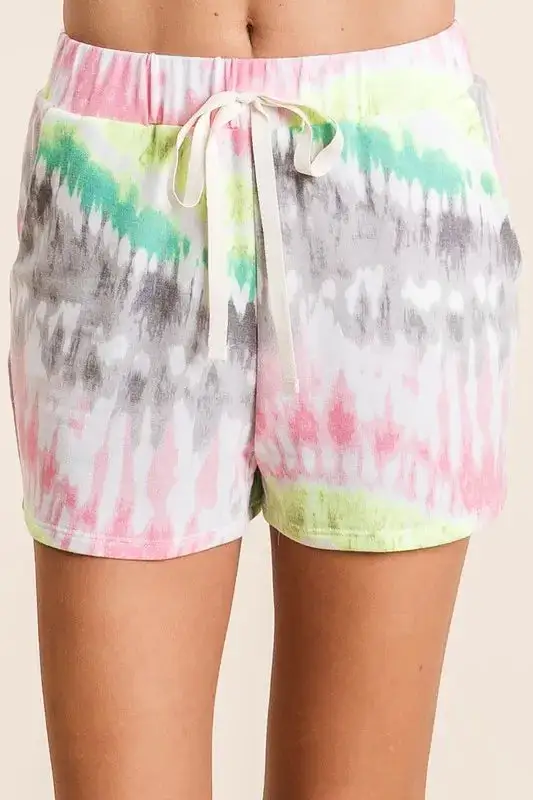Textured Drawstring Waist Shorts