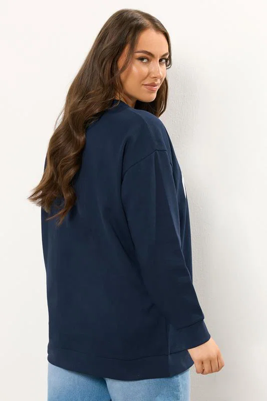Navy Blue 'Aspen' Slogan Sweatshirt detail 2