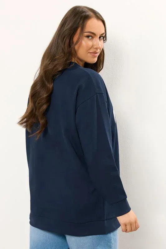 Navy Blue 'Aspen' Slogan Sweatshirt