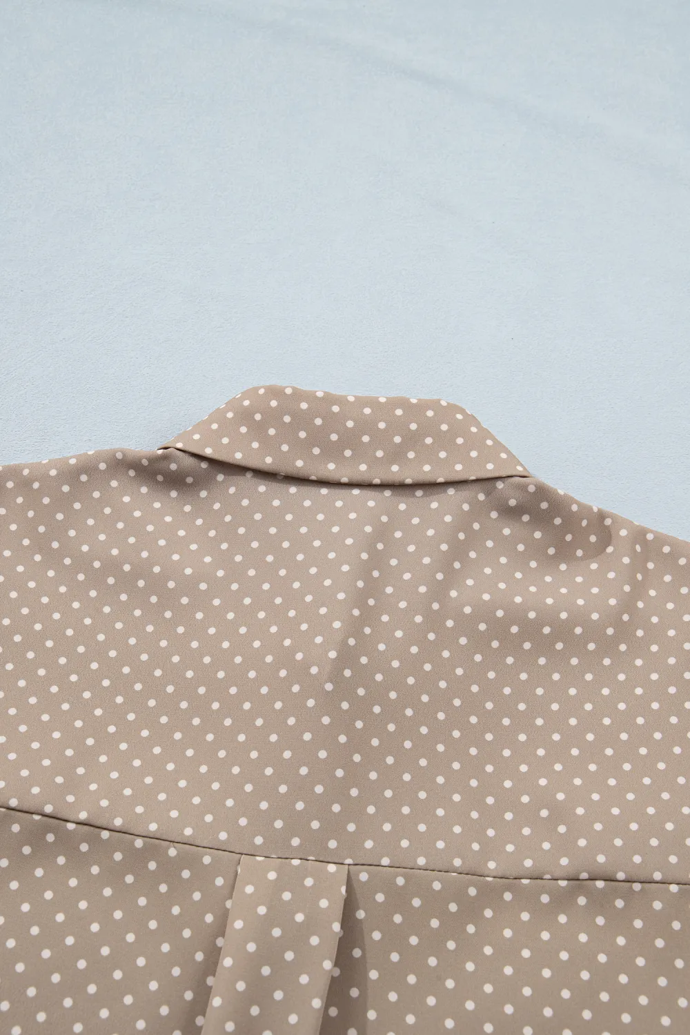 Khaki Dotted Print Cuffed Short Sleeve Shirt