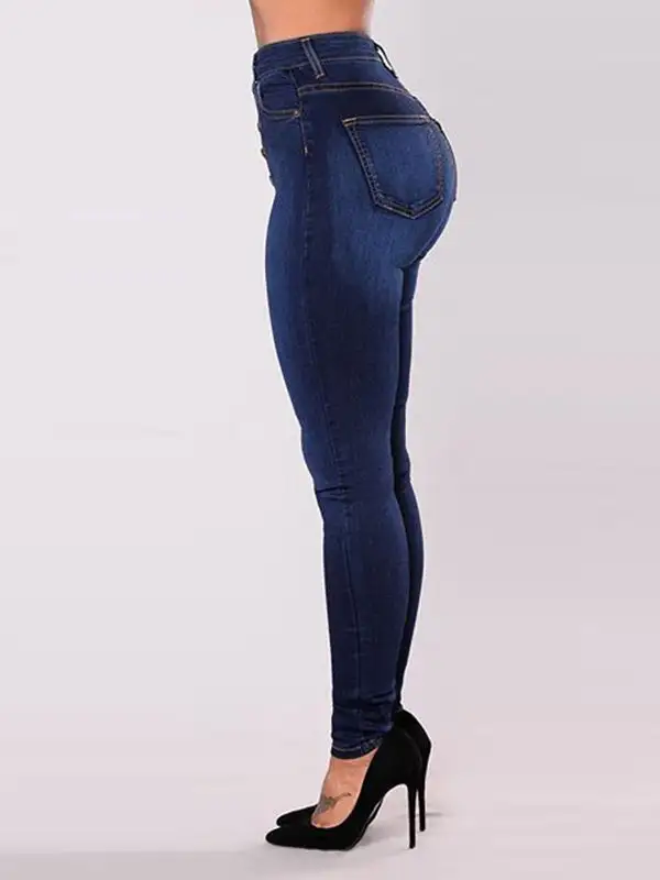 High Waist Skinny Fit Seamed Jeans