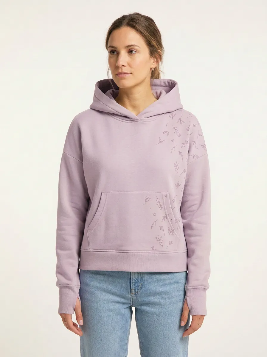 Women's Classic Botanical Line Art Nature Inspired Graphic Hoodie