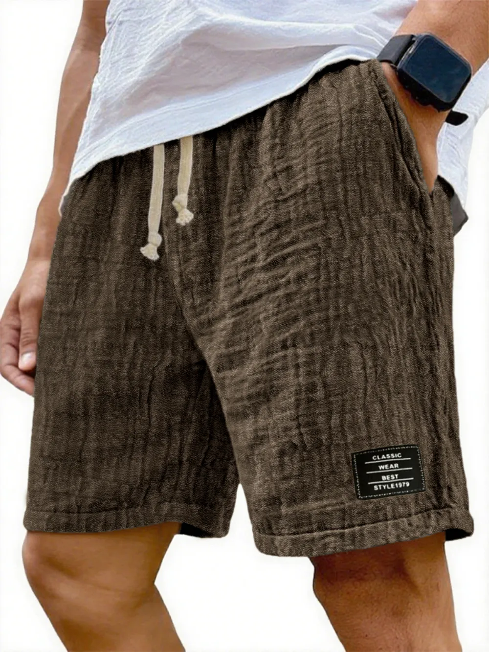 Gauze Cotton Seamed Detail Shorts