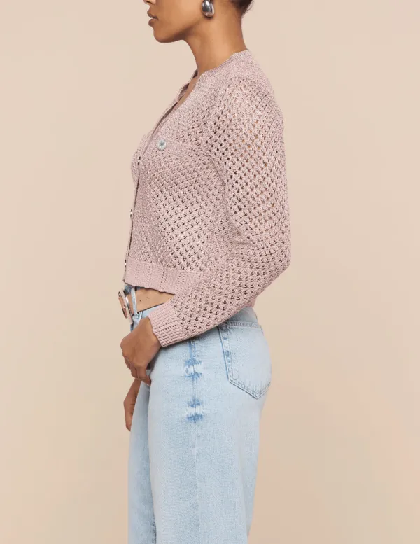 Sequin Knitted Cropped Cardigan