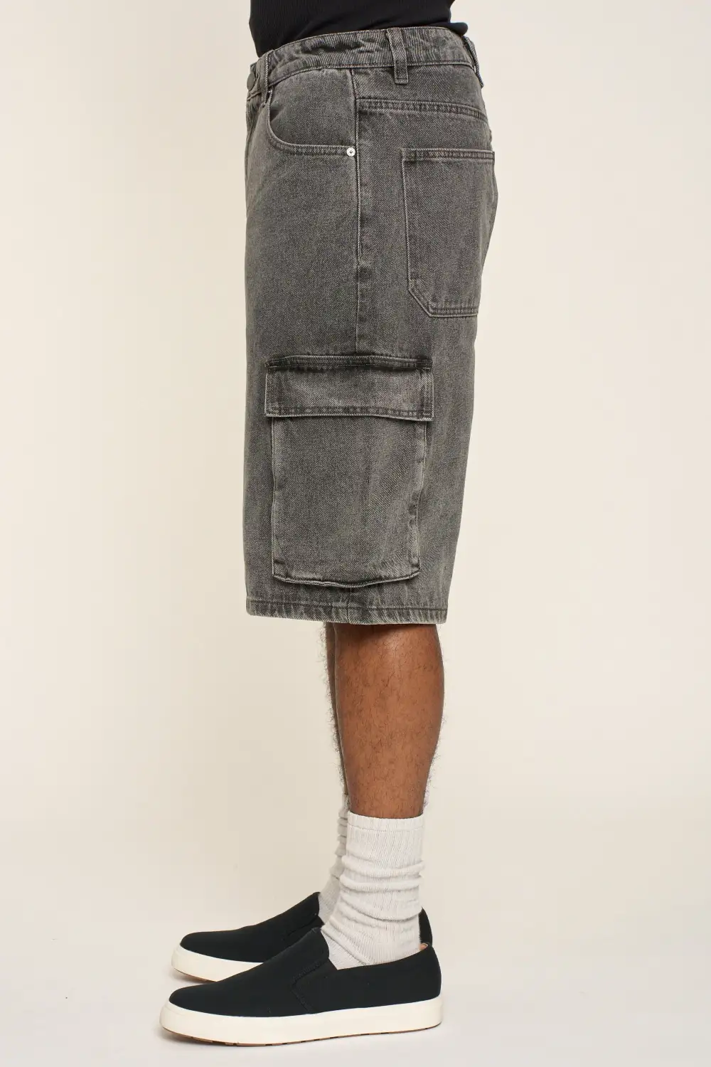 Men's Baggy Fit Cargo Denim Shorts