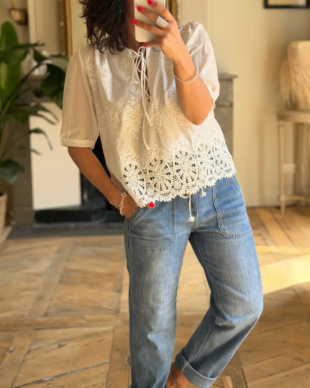 Modern Cotton Embroidered Blouse