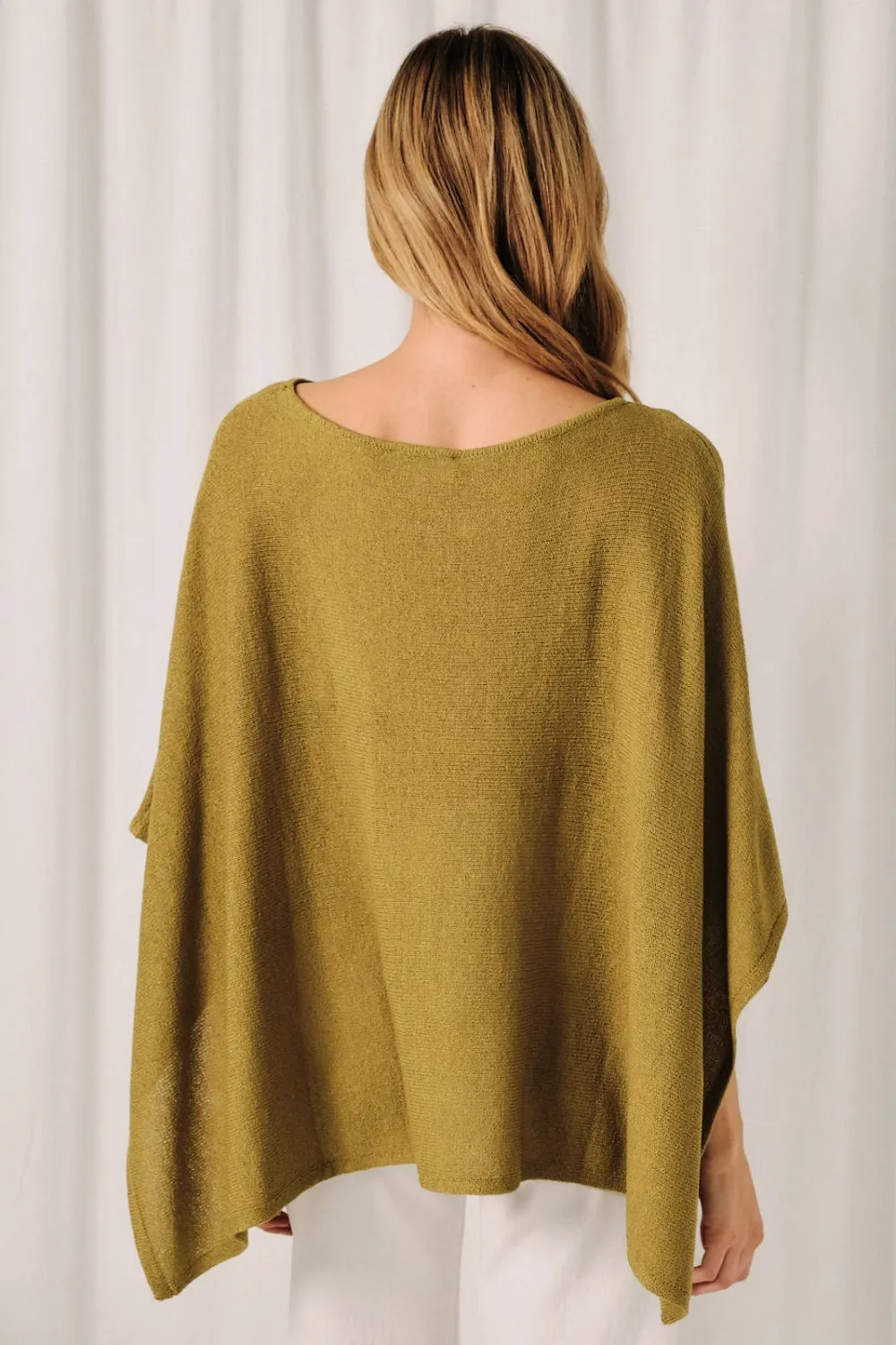 Open Knit Boat Neck Cape Sweater