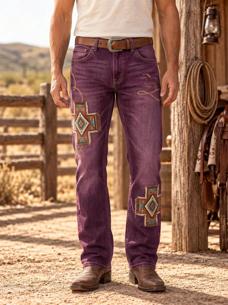 Everyday Cowboy Horse Street Look Men's Western Jeans