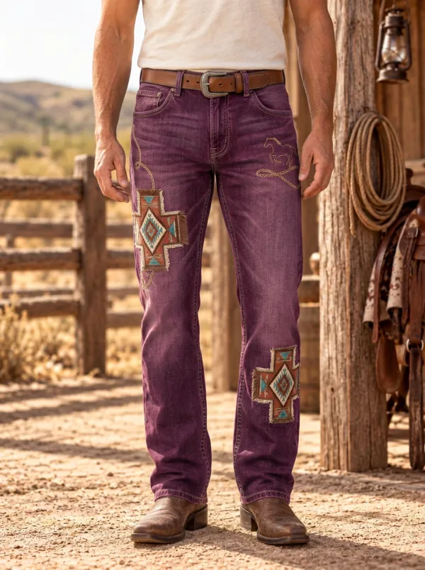 Everyday Cowboy Horse Street Look Men's Western Jeans