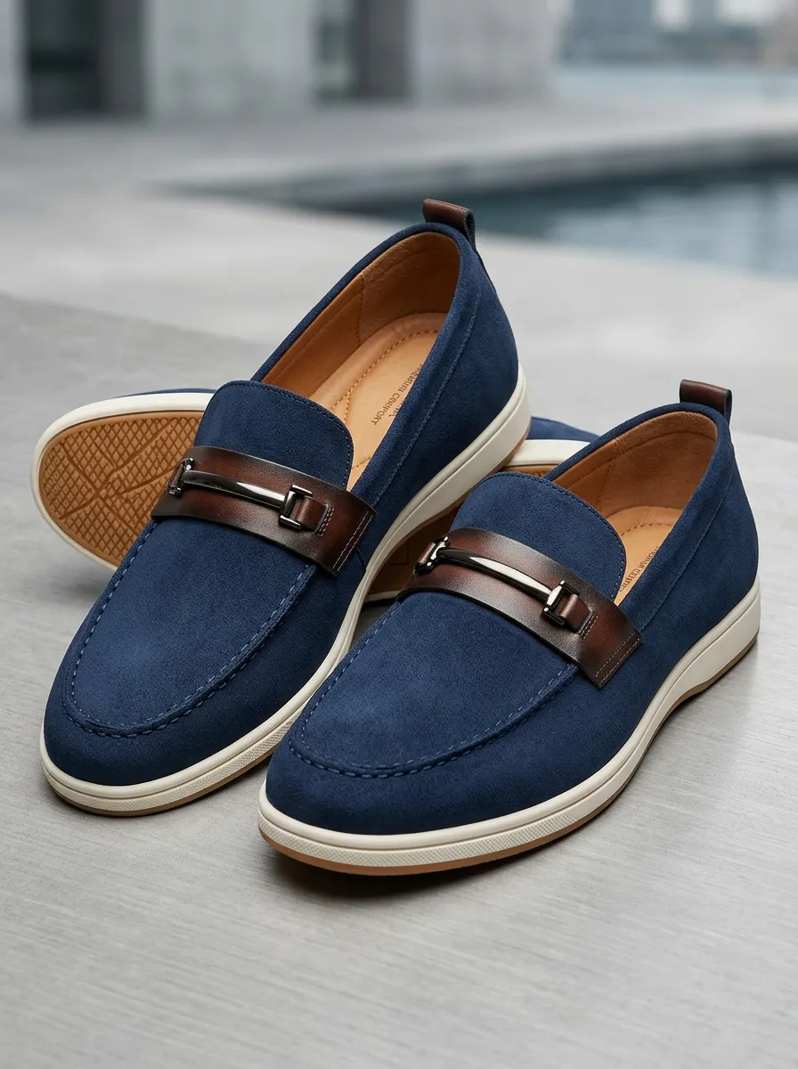 Men's Heritage Inspired Metal-Buckle Loafers