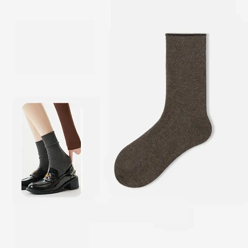 Classic Ribbed Cotton Slouch Crew Socks