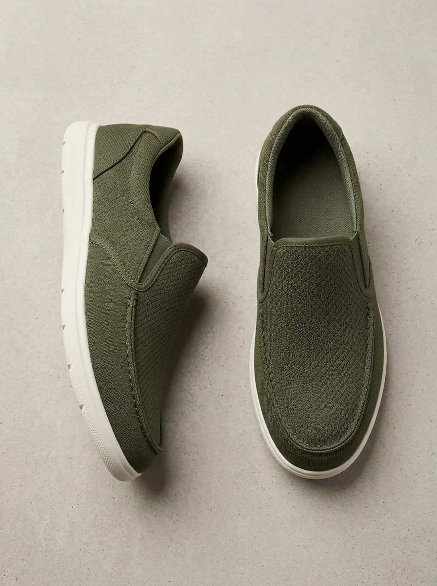 Practical Minimalist Graphic Design Men's Stretch Canvas Shoes
