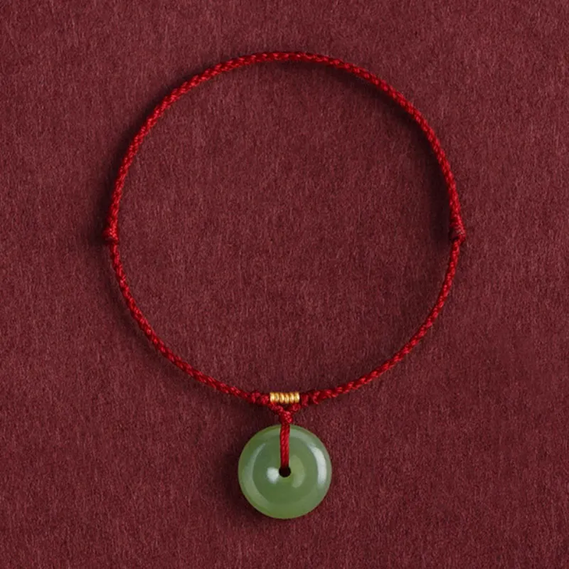 Natural Jade Buckle String Bracelet Anklet