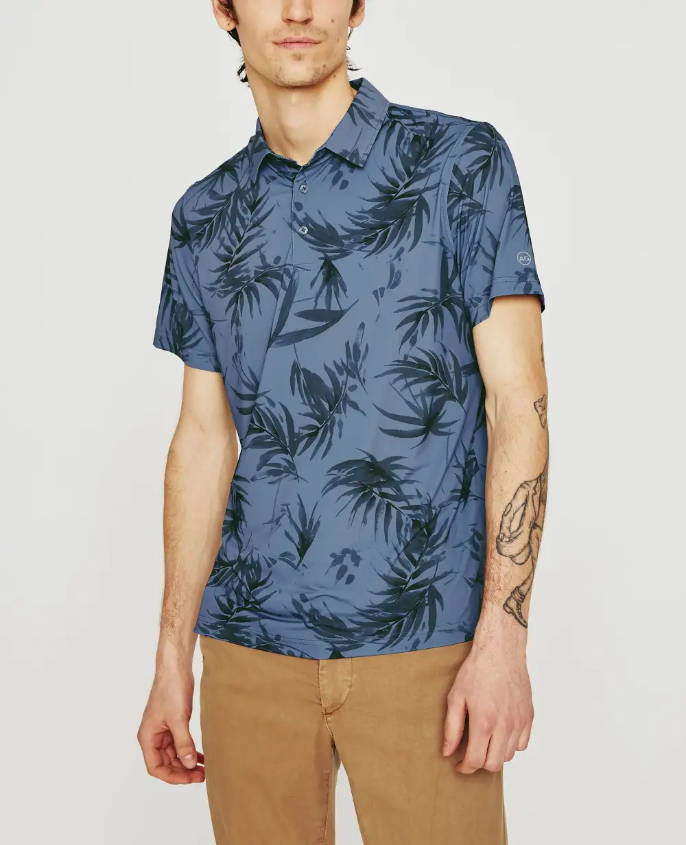 Men's Short Sleeve Button Placket Polo Shirt