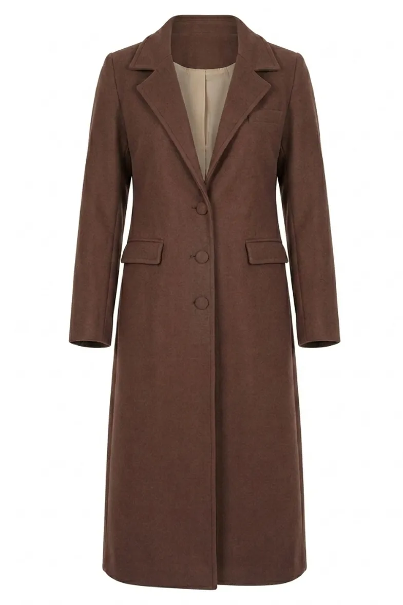 Long Buttoned Warm Coat