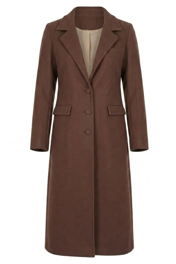 Long Buttoned Warm Coat