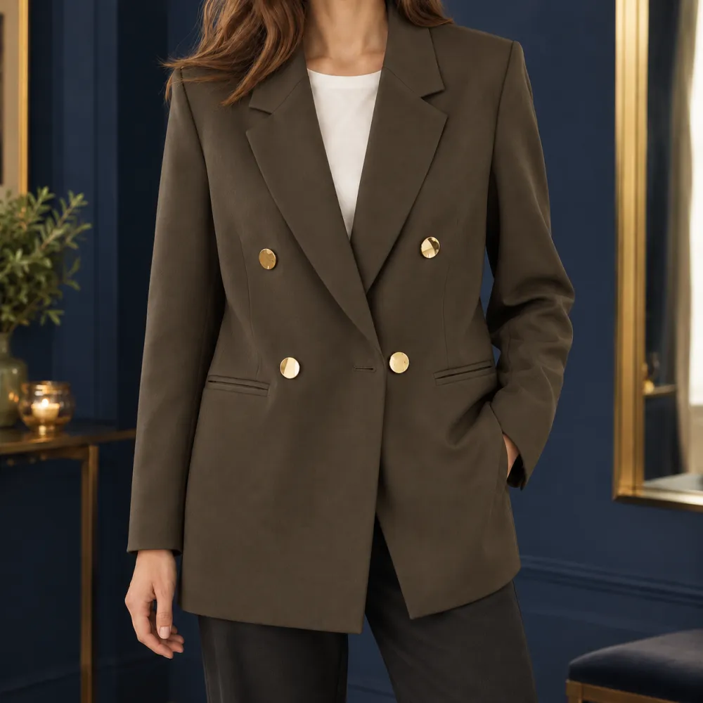 Tailored Double-Breasted Blazer