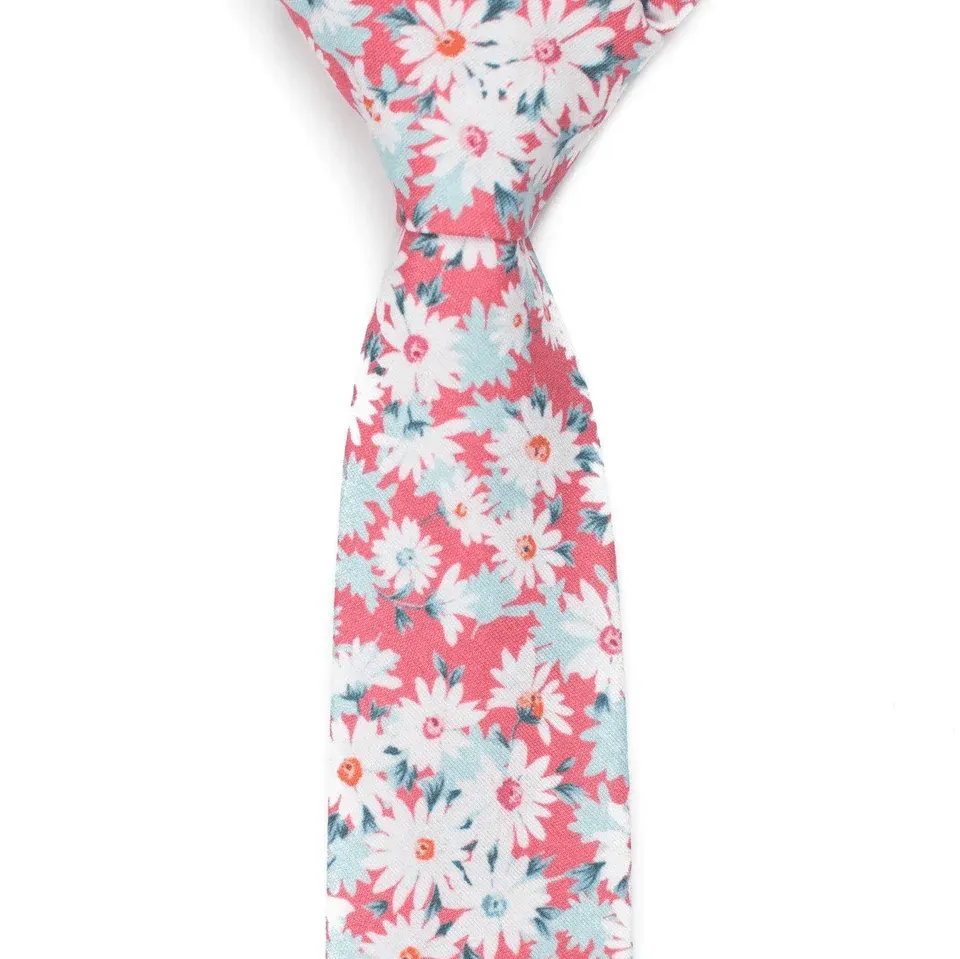 Sophisticated Botanical Floral Pattern Necktie