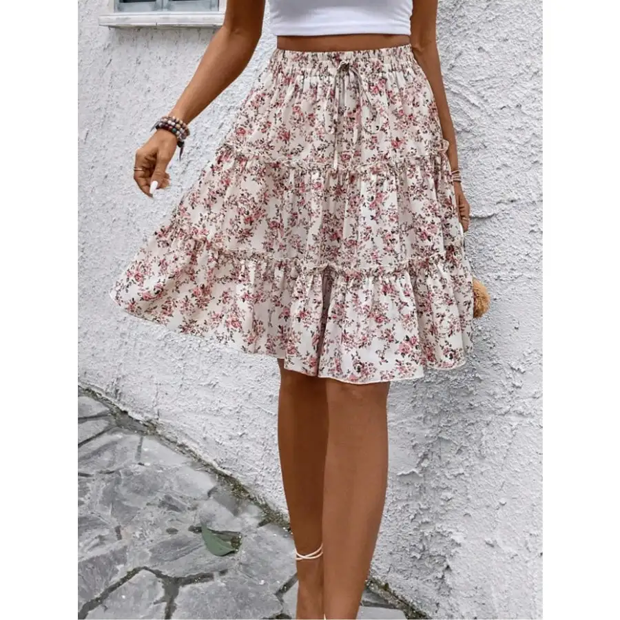 Everyday Print Midi Skirt