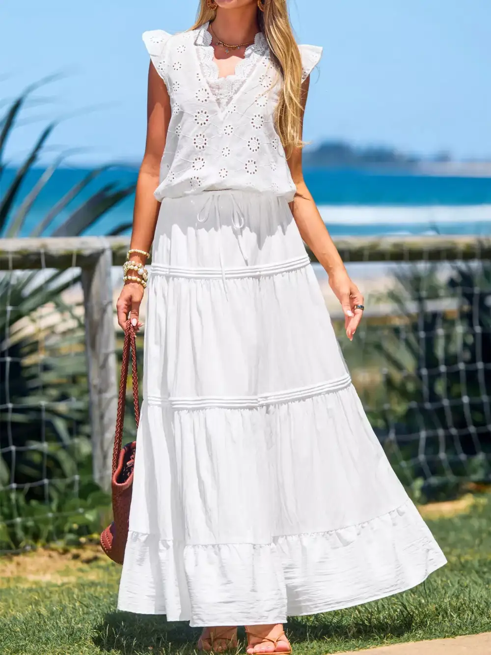 Tidy Drawstring Flowy Skirt