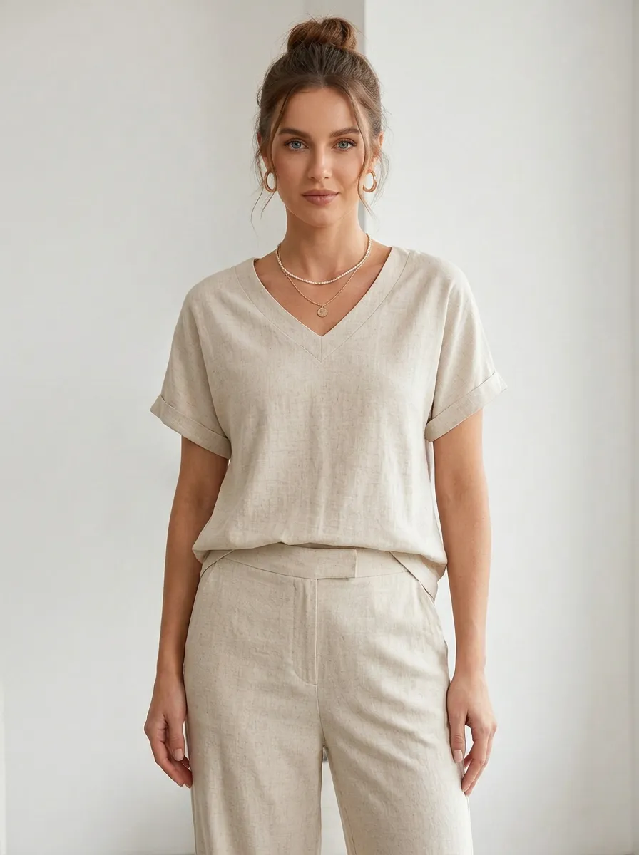 Relaxed Relaxed Women's V-Neck Casual Lounge Set