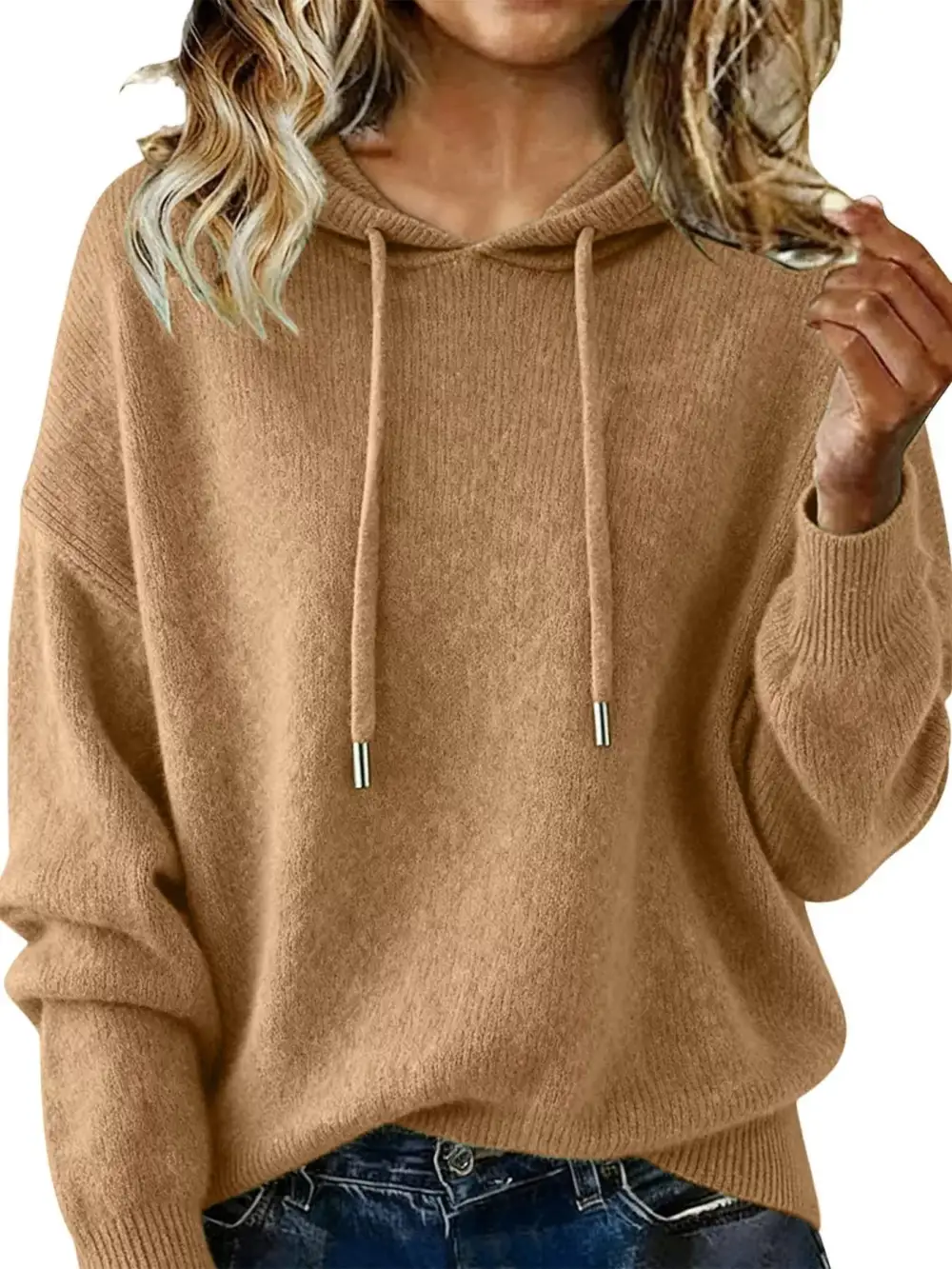 Versatile Drawstring Long Sleeve Sweater