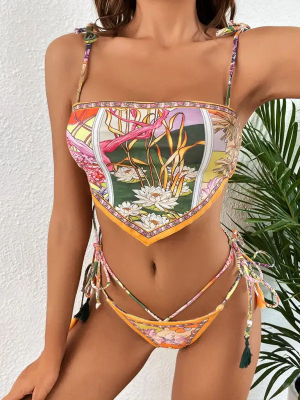 Floral Print Coordinated Bikini Swim Set