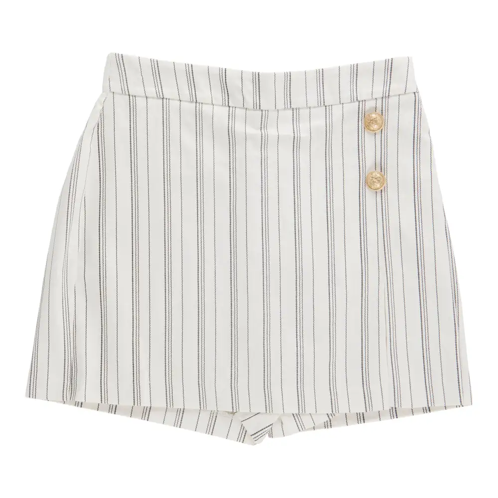 Printed Button Detail Skort