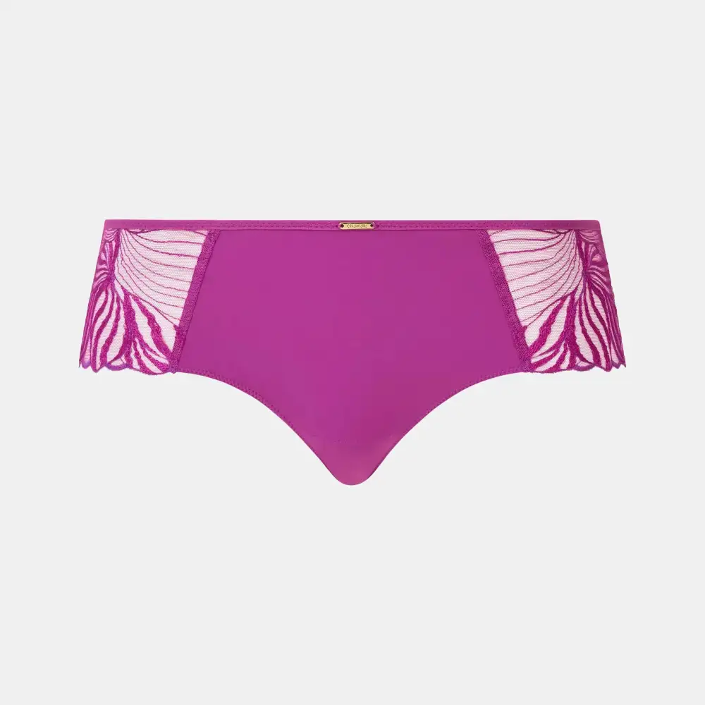 Women's Full Coverage Elastic Waistband Cotton Gusset Embroidery Sheer Detail Cotton Floral Print Soft Fabric Stretch Fit Boxer Panty