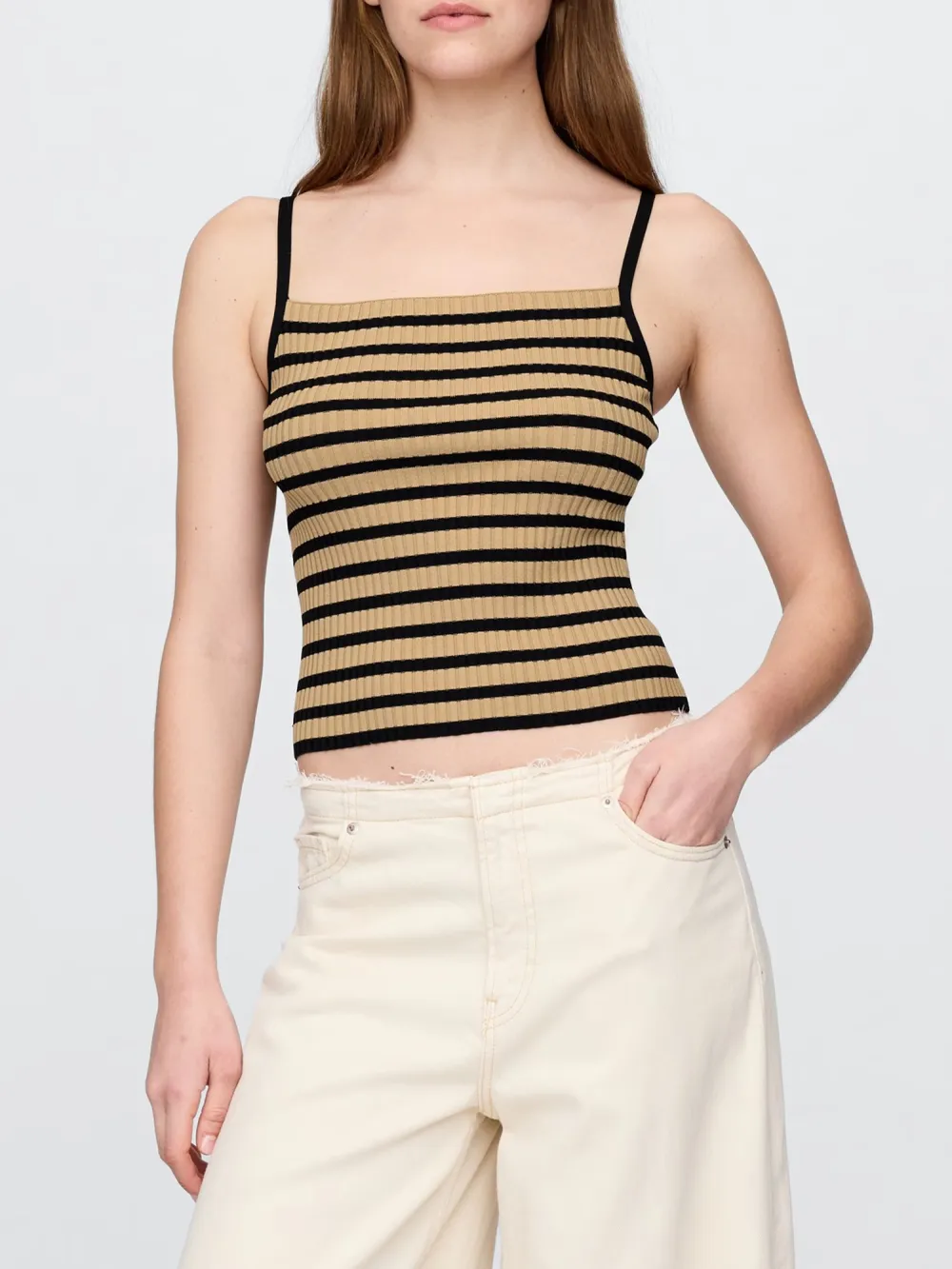 Striped Contrasting Camisole Vest