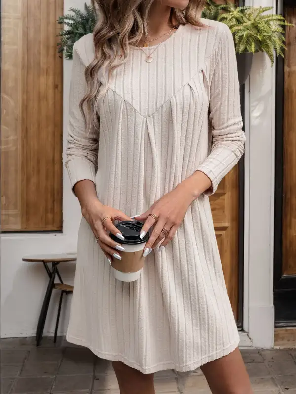 Elowen Relaxed Ribbed Mini Dress