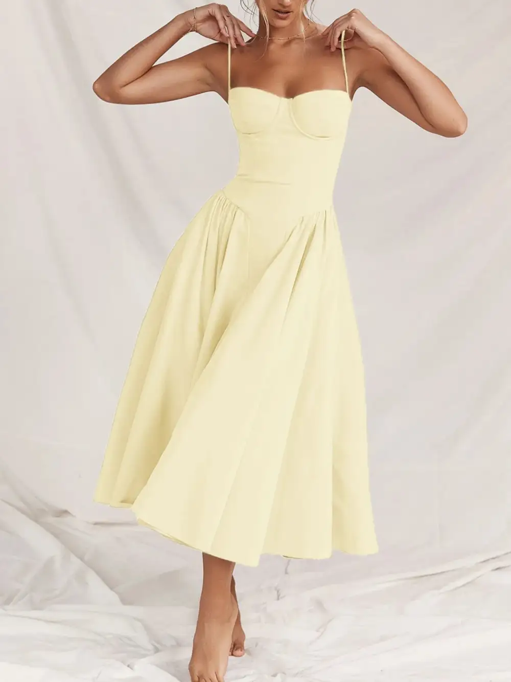 Ruched Sweetheart Neck Cami Dress