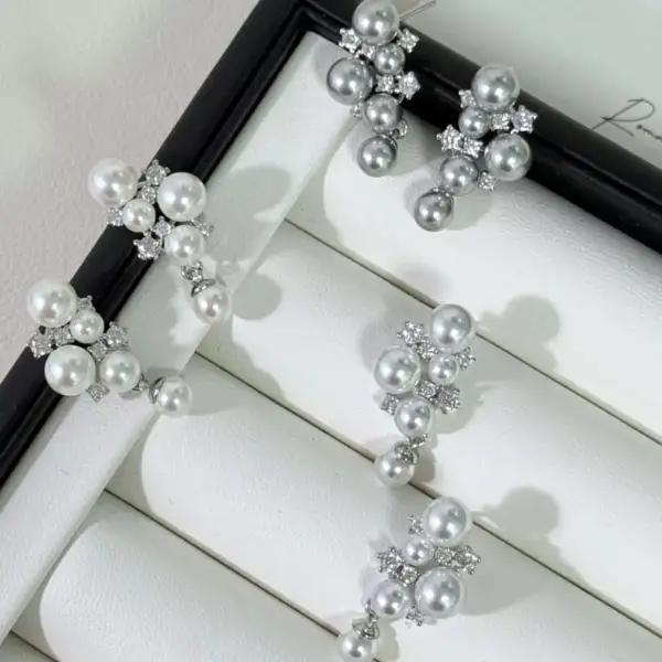Classic Pearl Cluster Earrings
