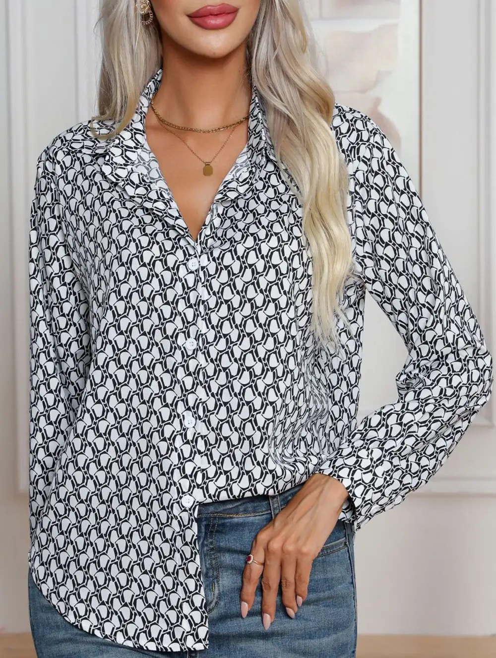 Geometric Print Soft Top