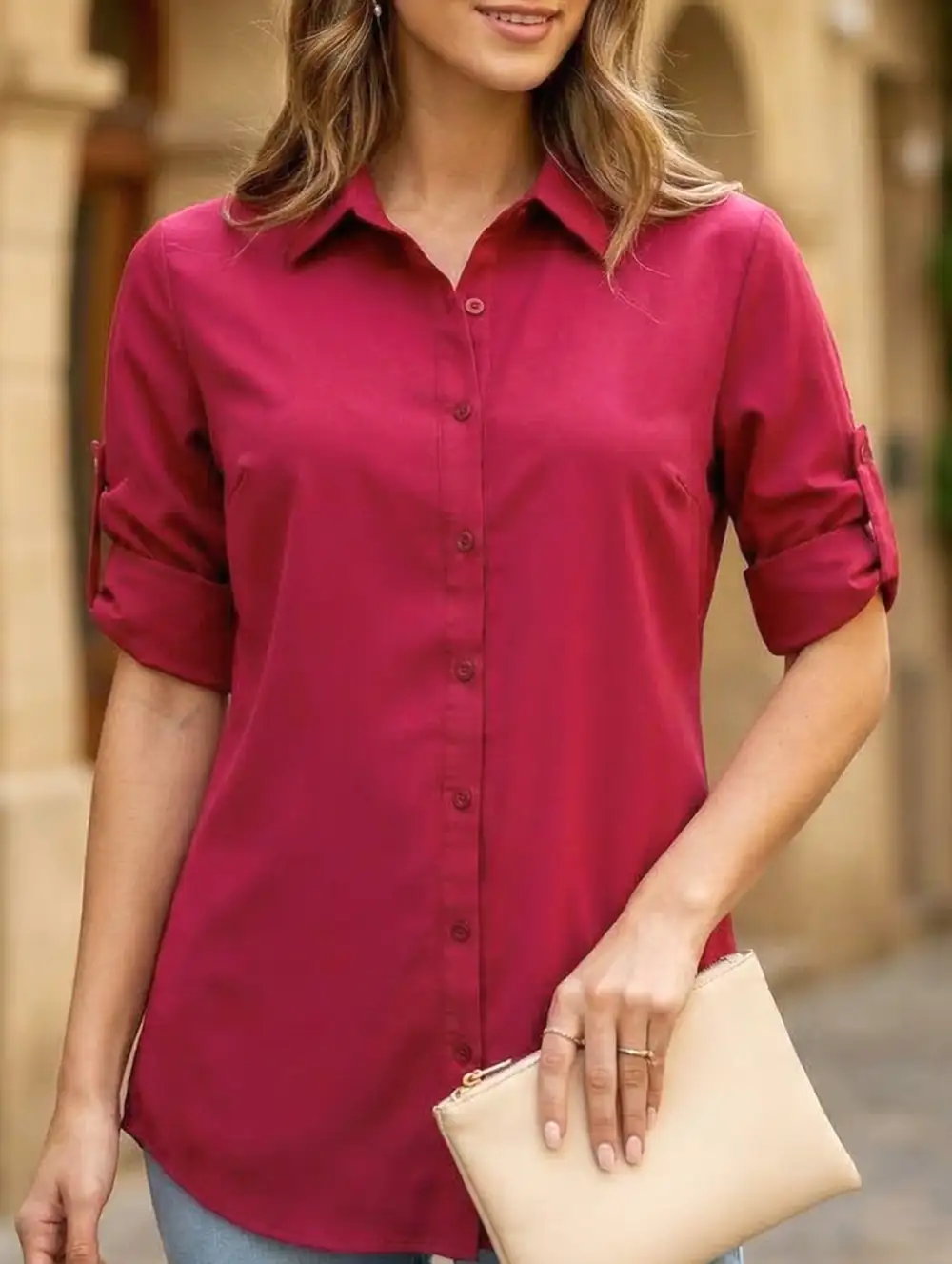 Polo Button Blouse