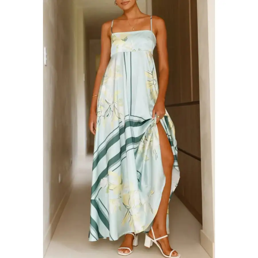 Casual Printed Square Neck Cami Maxi Dress