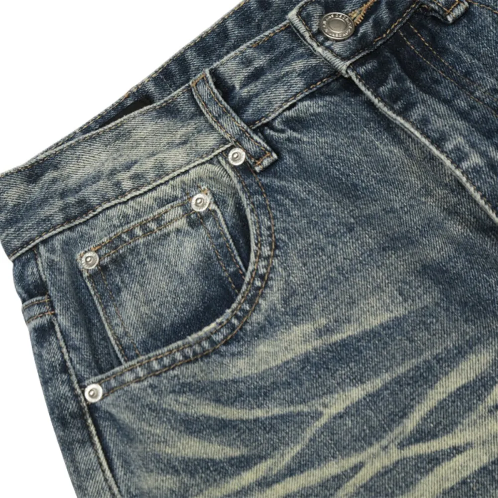 Modern Men's Distressed Washed Denim Jeans