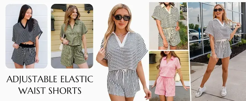 Women's Striped Short Set