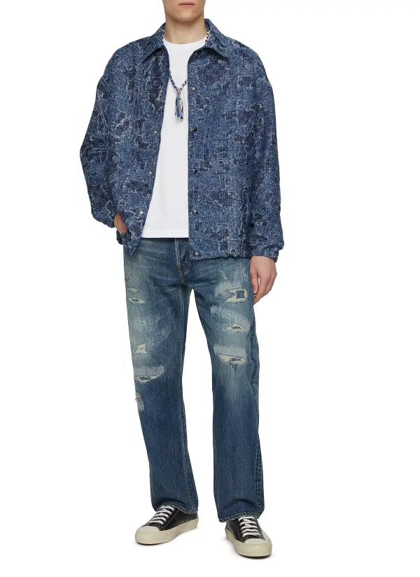 Simple Soft Straight-Cut Comfortable Blue Cottom Jeans