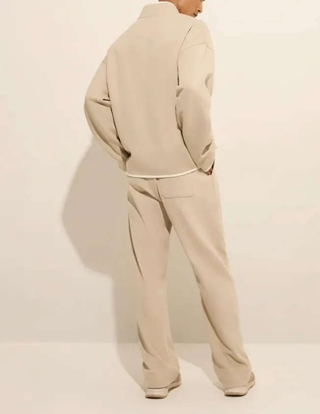 Solid Loose Cotton-Blend Sweatshirt