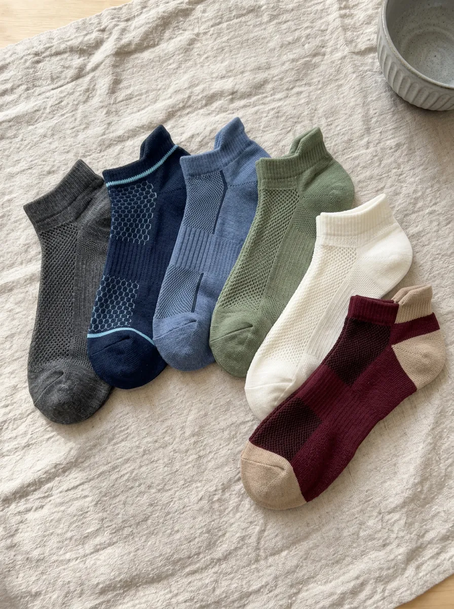 Men's Everyday Mesh Breathable Ankle Socks Set