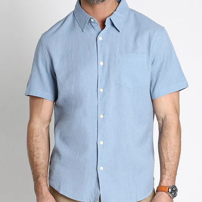 Cotton Linen Blend Short Sleeve Shirt
