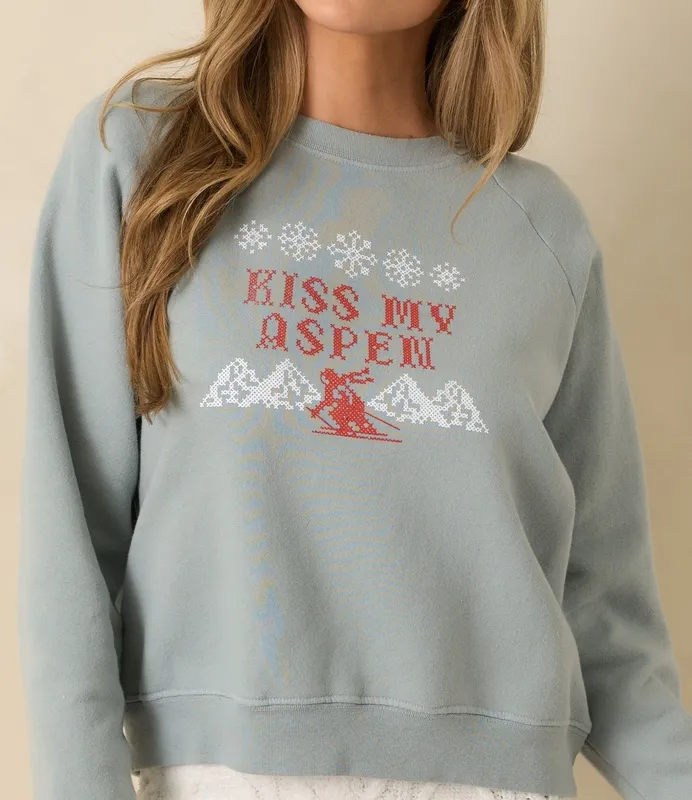 Slate Blue Ski Graphic Sweatshirt